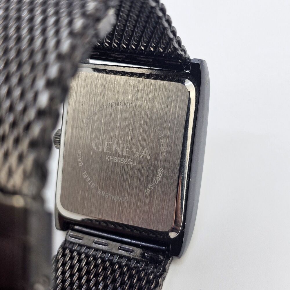 Geneva Men's Watch 34MM Brown‎ Dial Brown Mesh Bracelet Bands New Battery - Picture 6 of 12